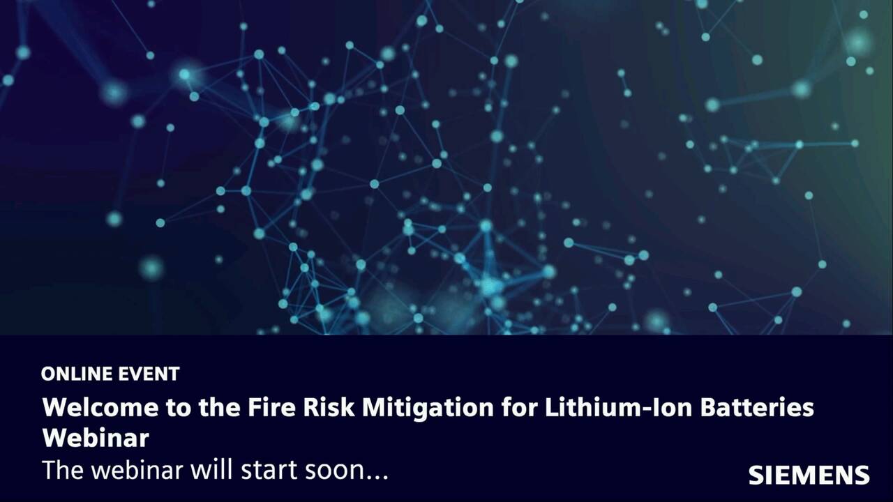 eruption confusion Entrance Fire Risk Mitigation for Lithium-Ion Batteries Webinar / Atténuation des  risques d'incendie liés aux batteries au lithium-ion - Siemens - Canada